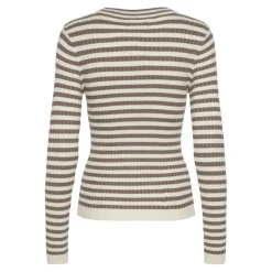 Pull en maille viscose Crista à rayures marron Vivi