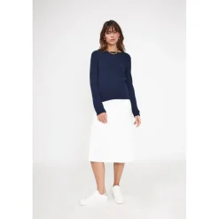 Pull femme col rond ZARA en cachemire bleu marine