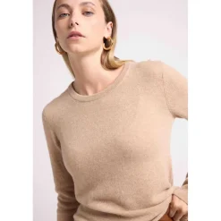 Pull femme col rond ZARA en cachemire new beige creme