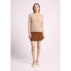 Pull femme col rond ZARA en cachemire new beige creme