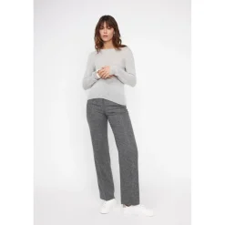 Pull femme col rond ZARA en cachemire gris perle
