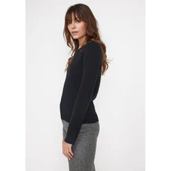 Pull femme col rond ZARA en cachemire noir