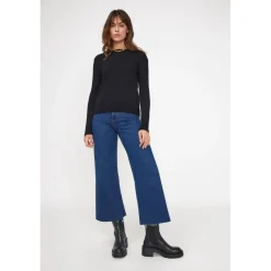 Pull femme col rond ZARA en cachemire noir