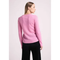Pull femme col rond ZARA en cachemire rose
