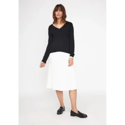 Pull femme col V ZEFINA en cachemire noir