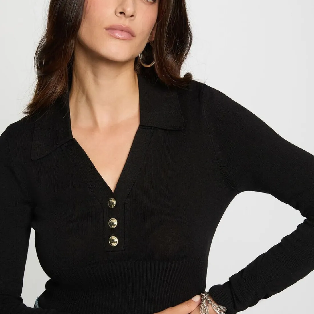 Pull femme noir en viscose