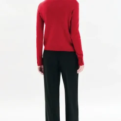Pull femme rouge en cachemire