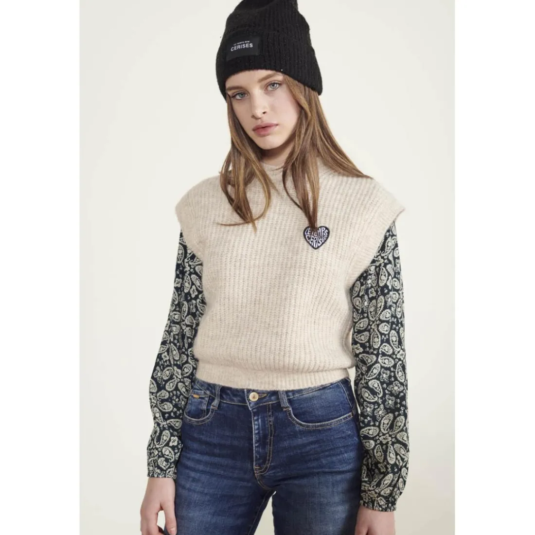 Pull fille, BELLGI blanc Gigi