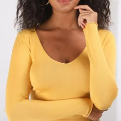 Pull fin col V James en viscose