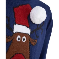 Pull Garçon Noel REINDEER bleu marine