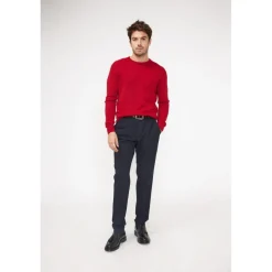 Pull homme col rond ZACH en cachemire rouge