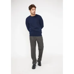 Pull homme col rond ZACH en cachemire bleu marine