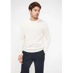 Pull homme col rond ZACH en cachemire ecru