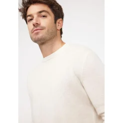 Pull homme col rond ZACH en cachemire ecru