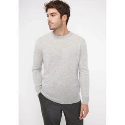 Pull homme col rond ZACH en cachemire gris perle