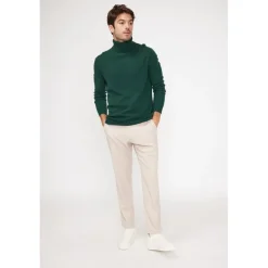 Pull homme col roule ZACHARY en cachemire vert sapin