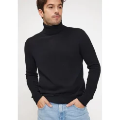 Pull homme col roule ZACHARY en cachemire noir