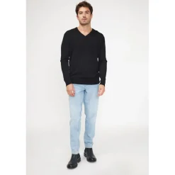 Pull homme col V ZAHER en cachemire noir