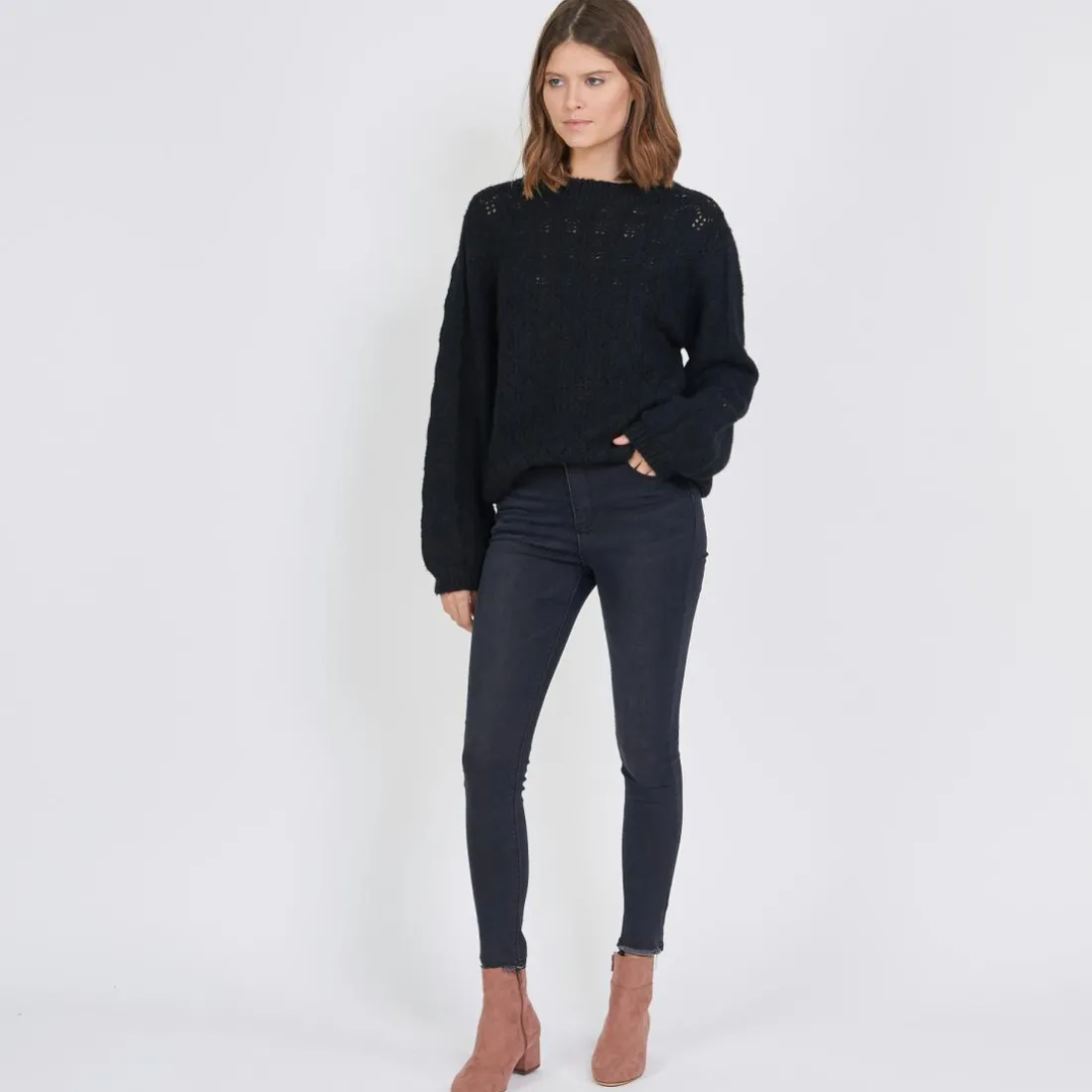 Pull maille pointelle Beth en viscose