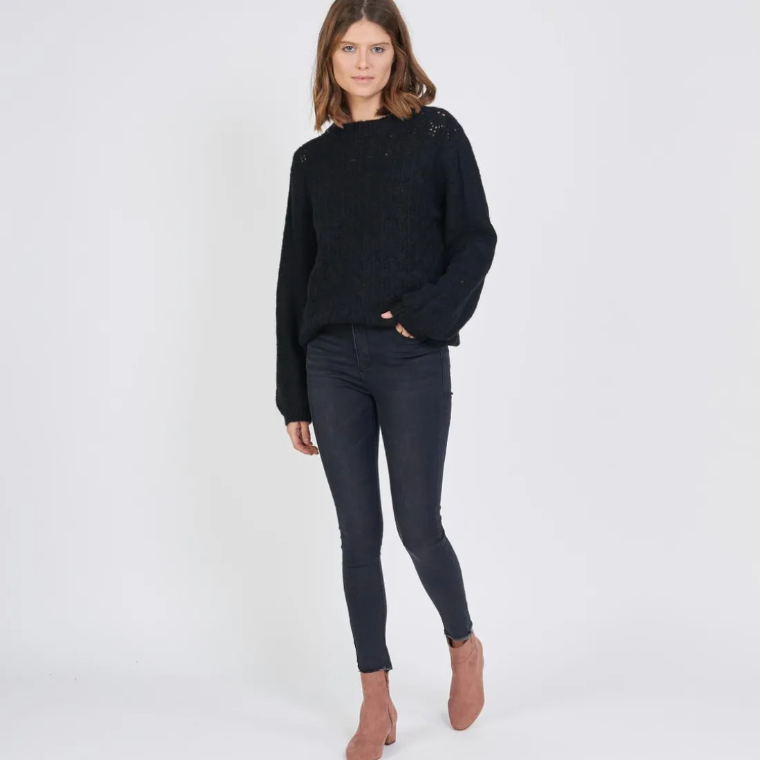 Pull maille pointelle Beth en viscose