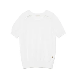 Pull manches courtes en coton MAYA ecru