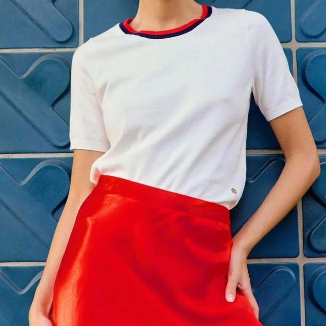 Pull manches courtes en coton MAE ecru blanc