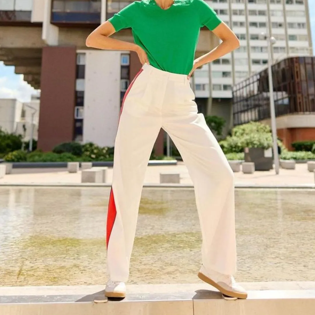 Pull manches courtes en coton MAYA vert