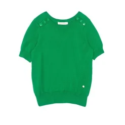 Pull manches courtes en coton MAYA vert