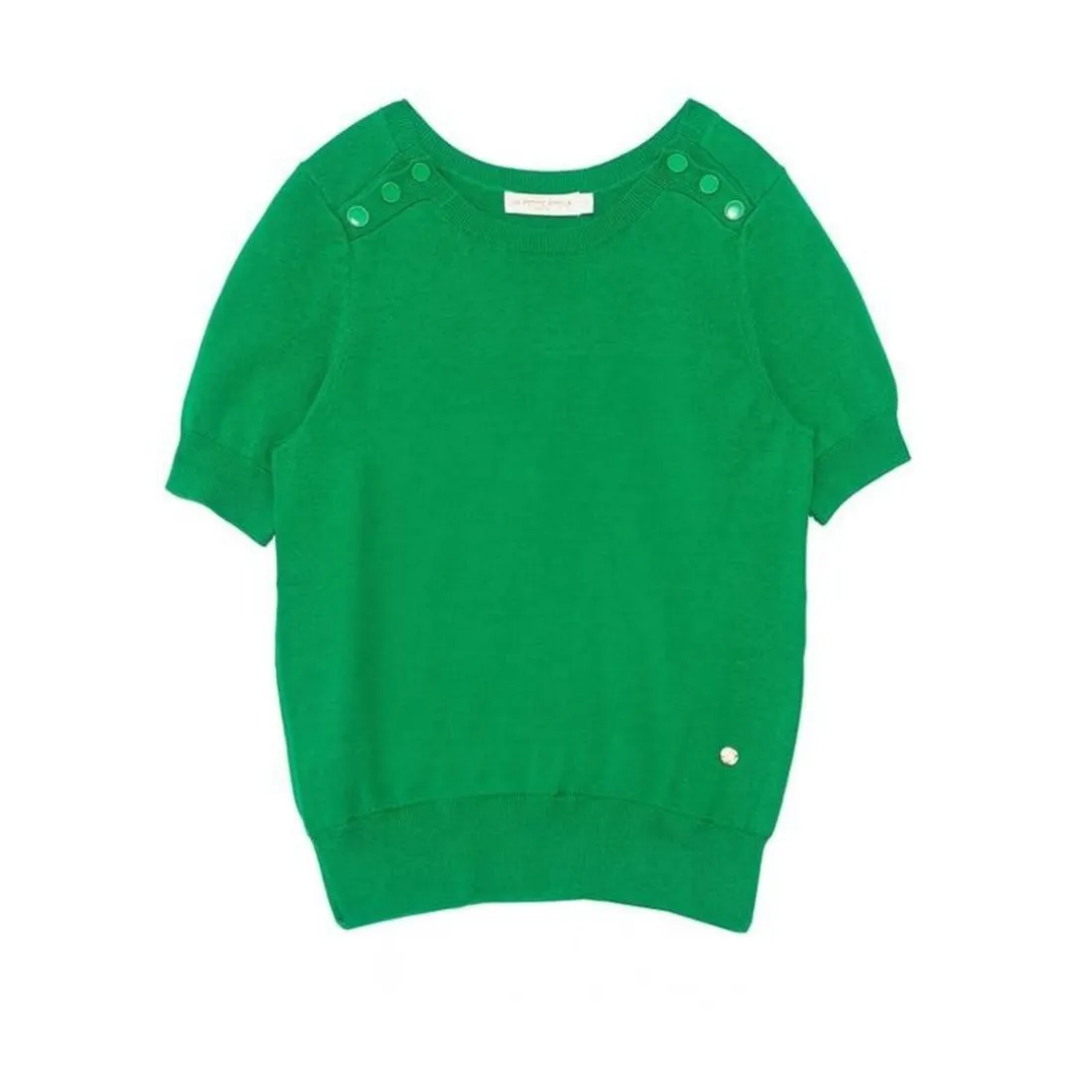 Pull manches courtes en coton MAYA vert