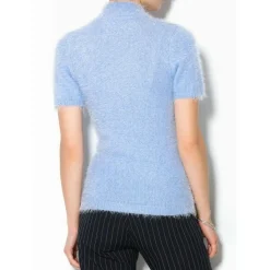 Pull manches courtes femme - Bleu