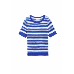 Pull Manches Courtes MONET bleu en coton