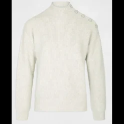 Pull manches longues avec boutons ivoire en viscose