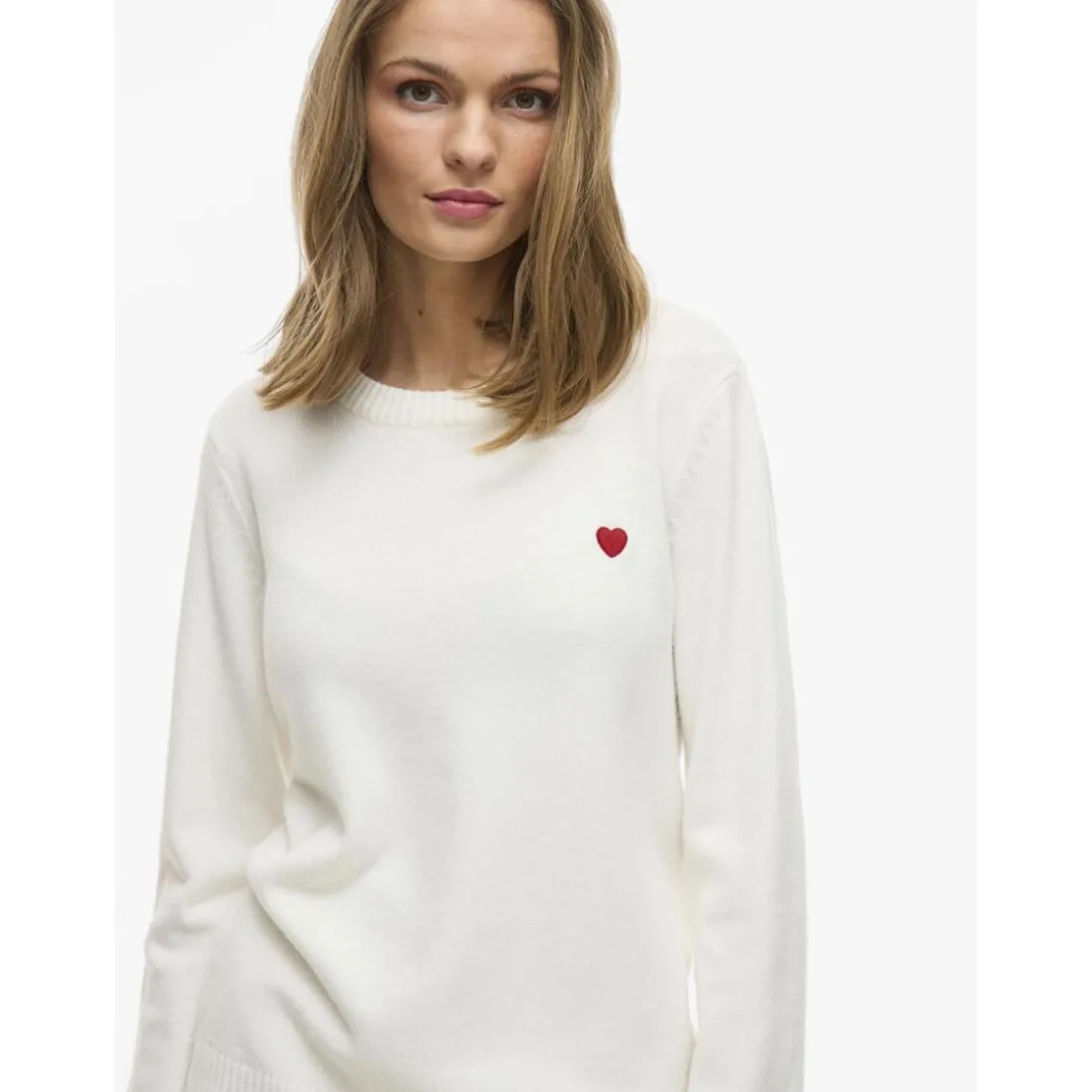 Pull manches longues en mailles Ril blanc Daisy