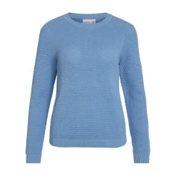 Pull manches longues en maille Idalo turquoise Lila