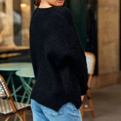 Pull MELANIE noir en mohair