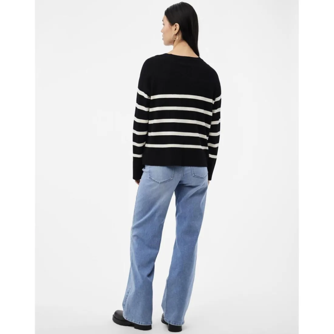 Pull over manches longues Sia noir en viscose Gwen