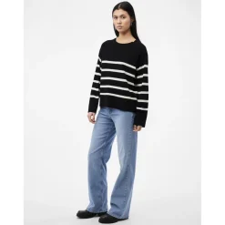 Pull over manches longues Sia noir en viscose Gwen