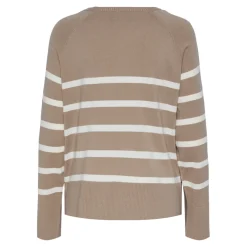 Pull over manches longues Sia marron en viscose Rhea