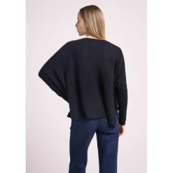 Pull poncho femme ZANCHA en cachemire noir