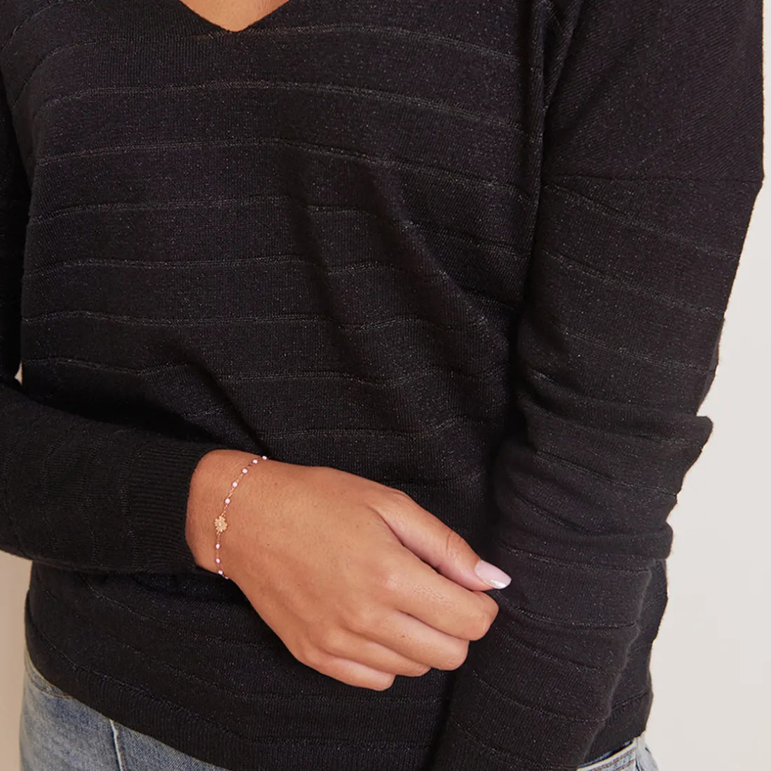 Pull rayures - Noir