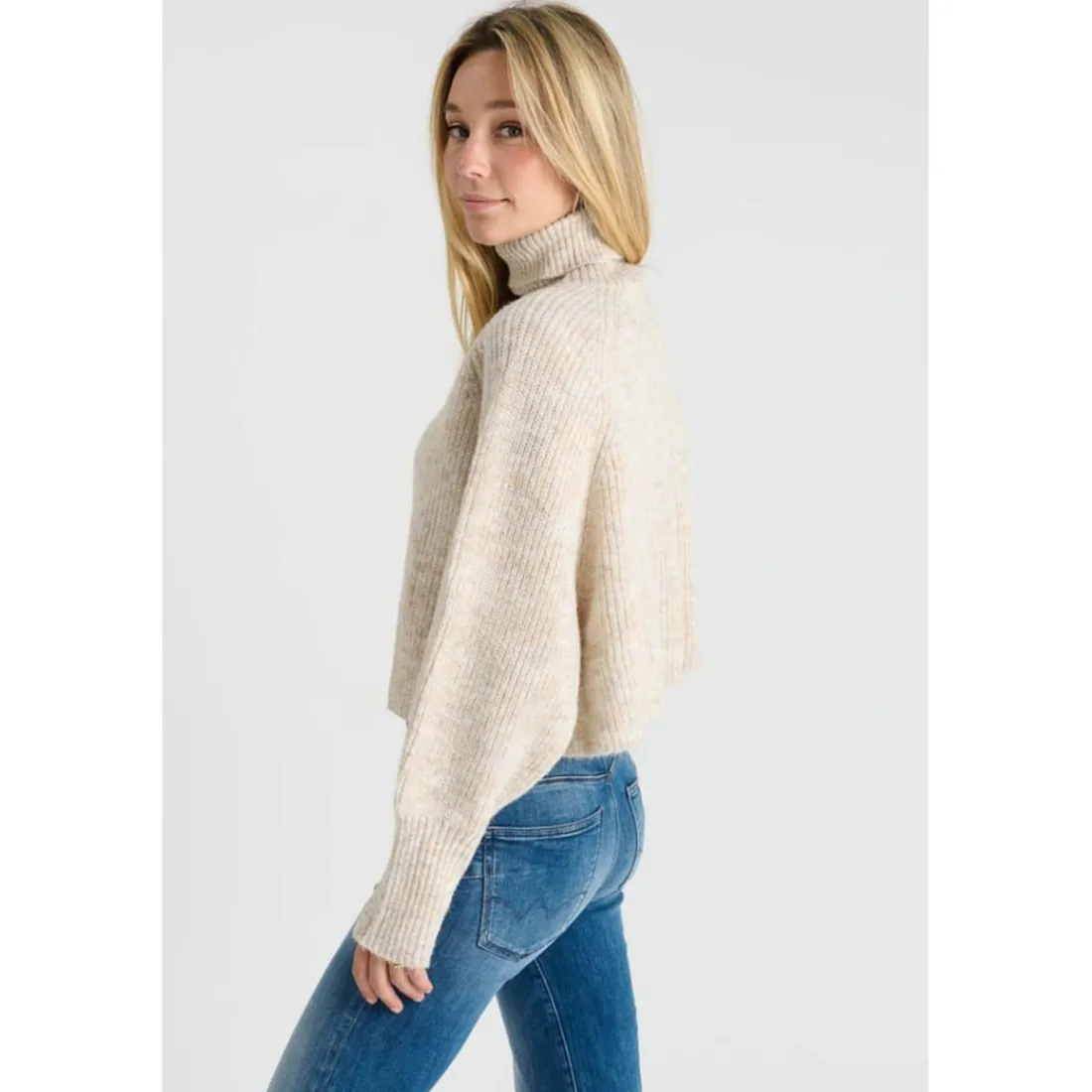 Pull SAIAGI beige Trix en coton