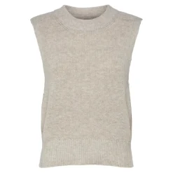 Pull sans manches beige