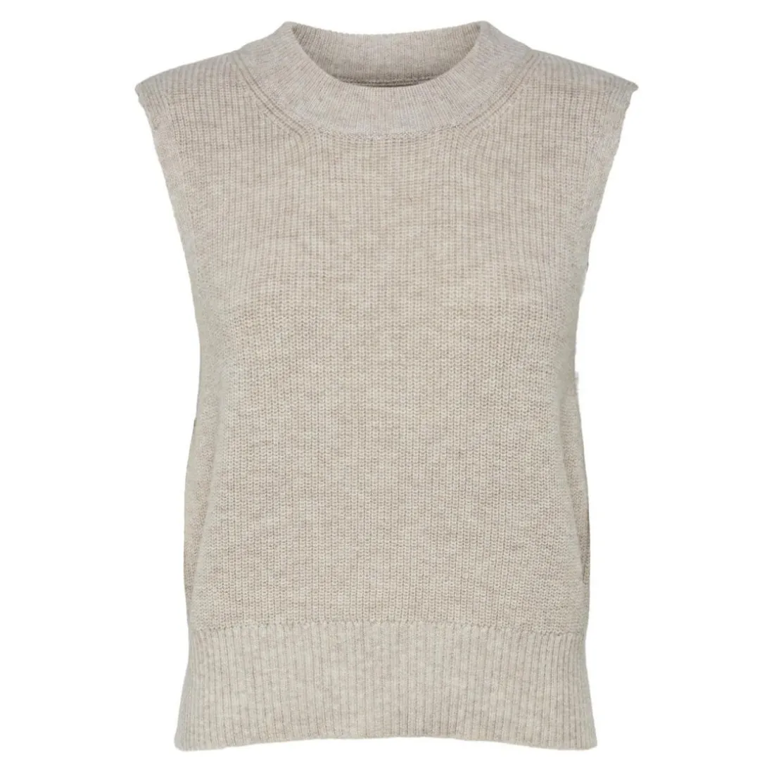 Pull sans manches beige