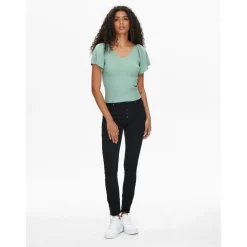 Pull-overs Col en V Manches courtes vert