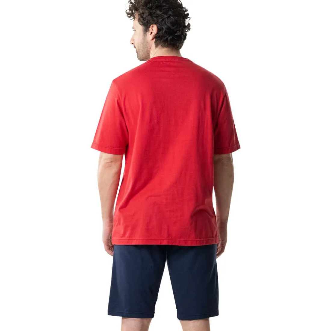 Pyjama court col rond homme Fait en France Eminence multicolore