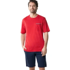Pyjama court col rond homme Fait en France Eminence multicolore