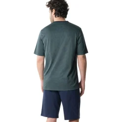 Pyjama court col V homme Mercerise Eminence vert en coton