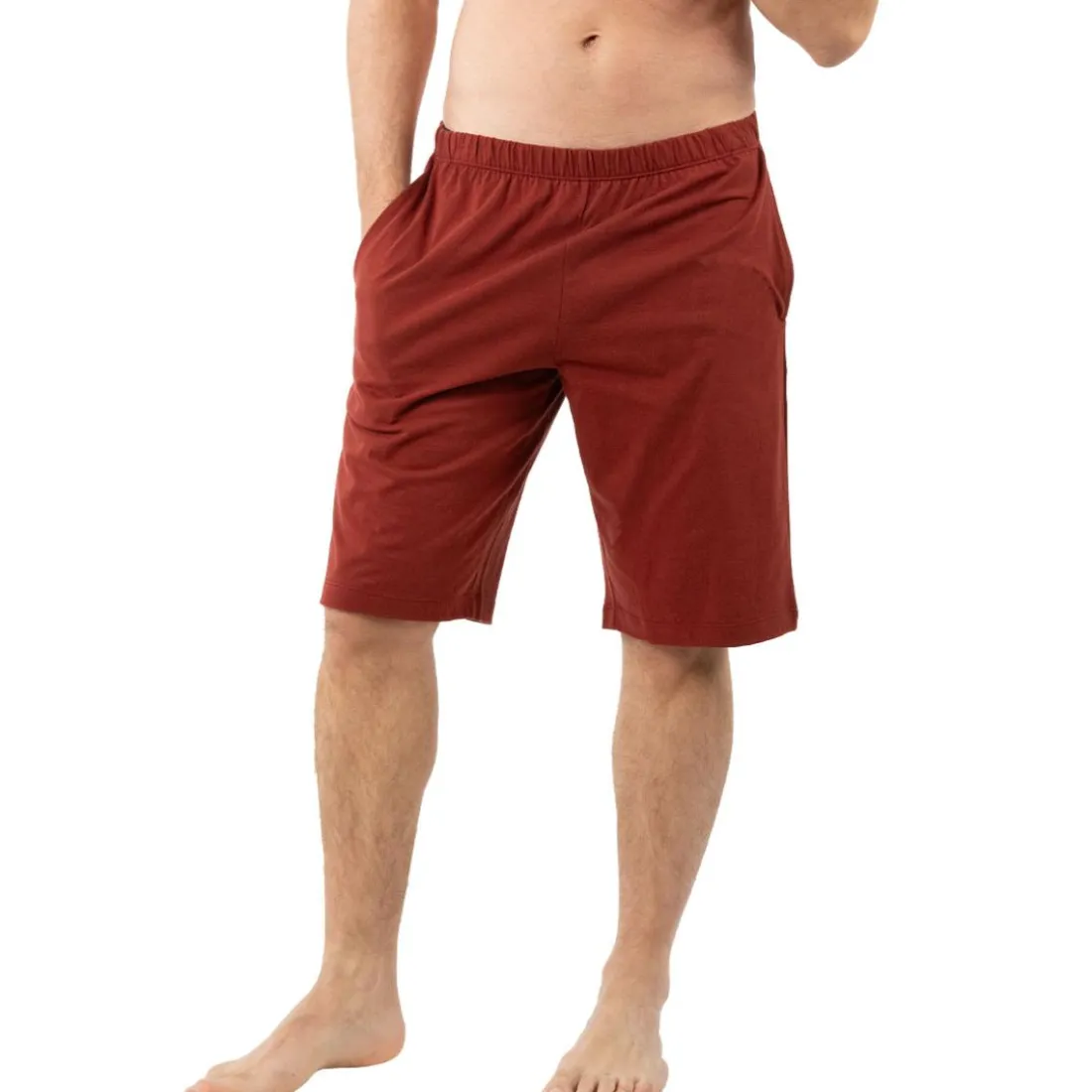 Pyjama court col V homme Mercerisé Eminence multicolore en coton