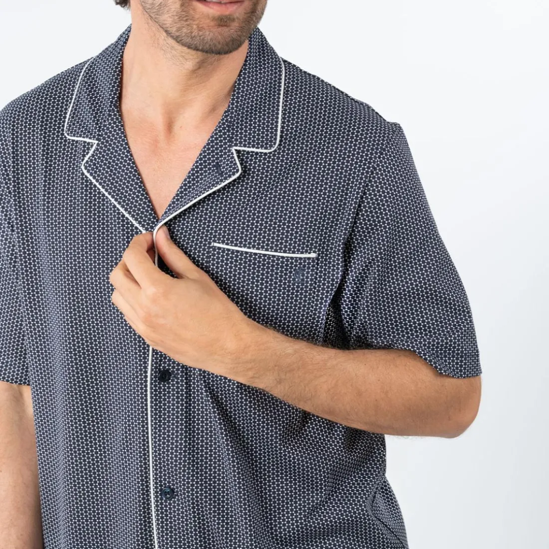 Pyjama court ouvert homme Business Eminence en coton