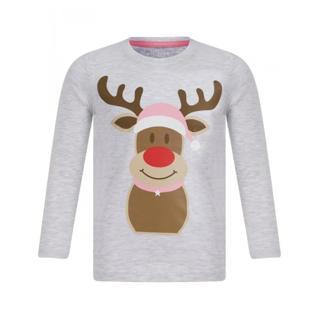 Pyjama de noel fille - gris en coton